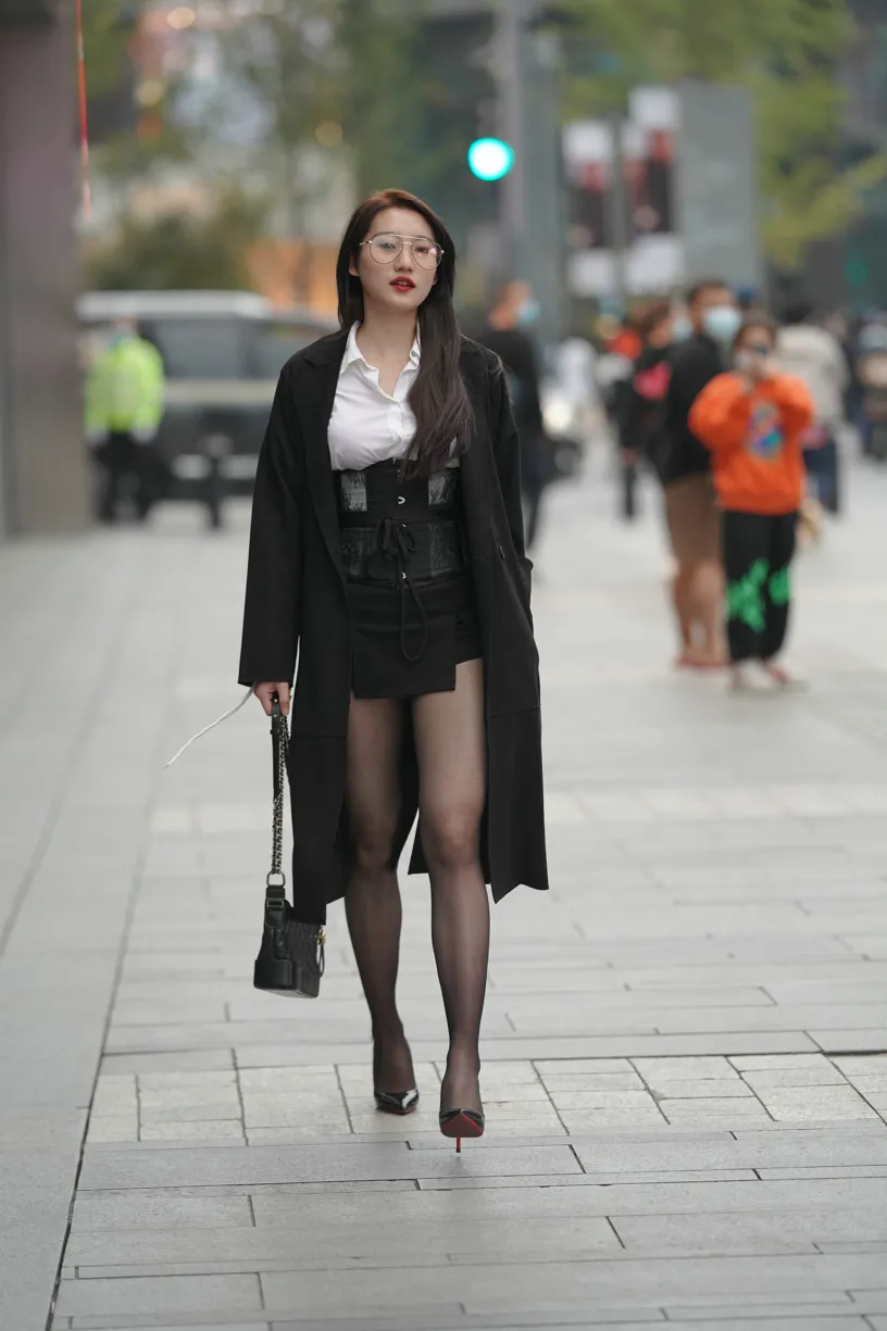 [Mzsock] NO.160 Long legs in black stockings street photography#[105P]-103